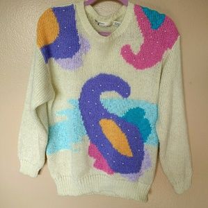 Vintage White Ugly Christmas Sweater